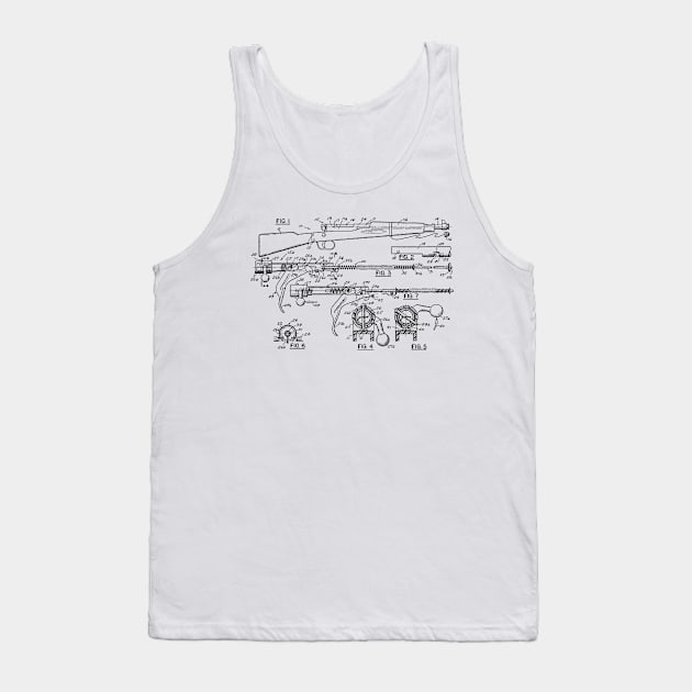 Toy Rifle Vintage Patent Hand Drawing Tank Top by TheYoungDesigns